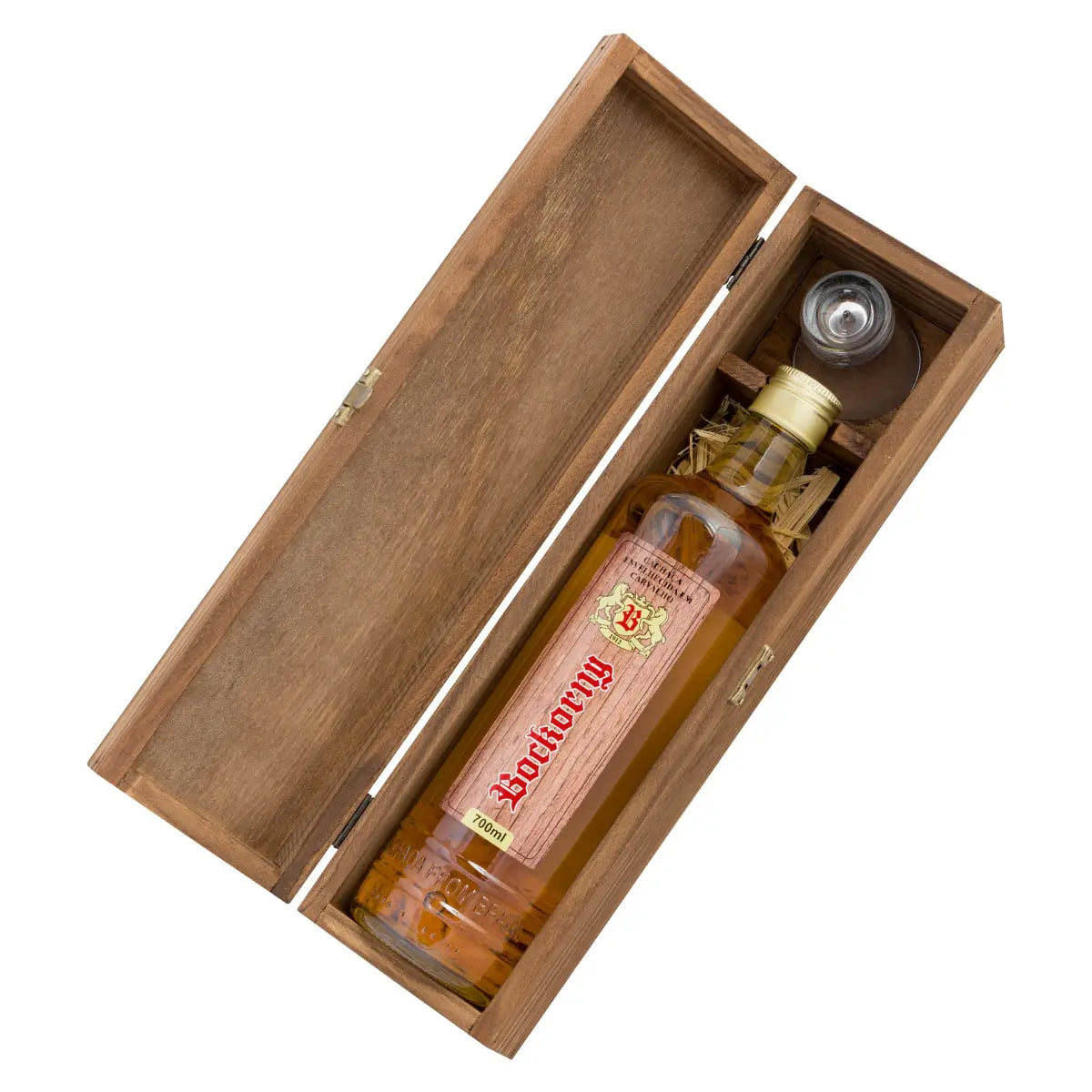 Caixa Cachaça Envelhecida em Carvalho 750ml + Copo 60ml